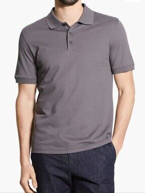 Theory Carbon/Dark Gray Precise Piqué Polo Size S